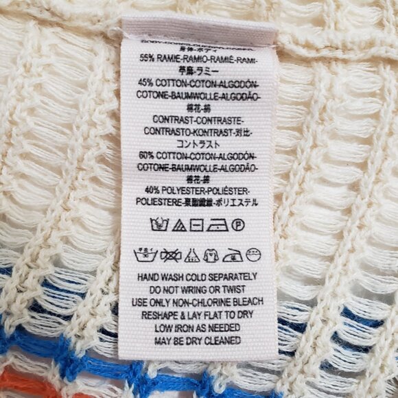 Free People Urban Outfitters Short Sleeve Knit Top LARGE Stripes Ruffled Sleeve - Picture 7 of 8